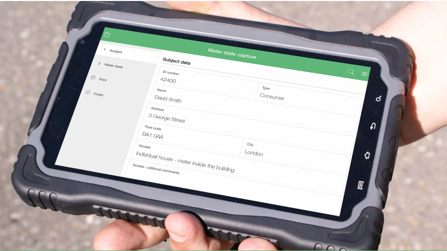 Digital work order on a tablet